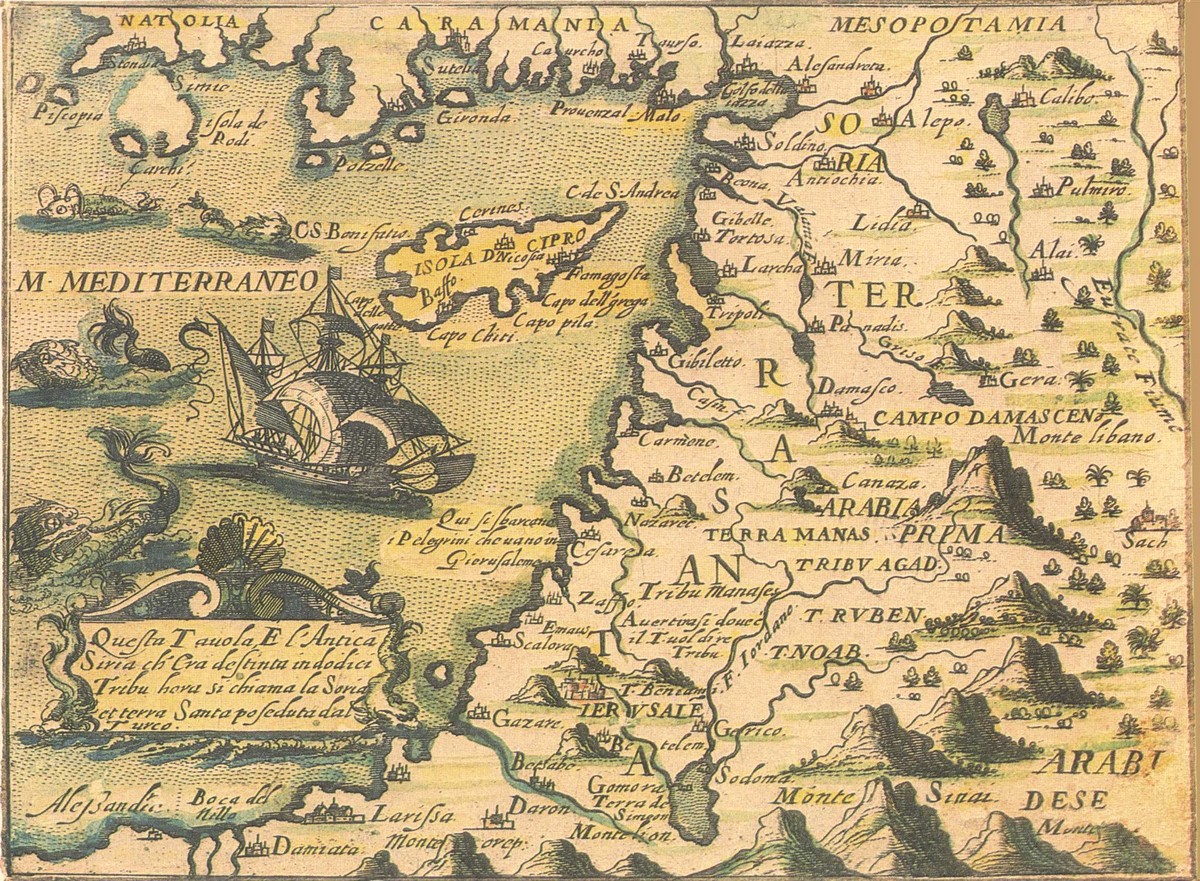 Gioseppe ROSACCIO(συγγραφέας), Jacomo FRANCO(χαρτογράφος), 'Isola D Cipro' - 'Natolia...' (143x192mm), Viaggio Da Venetia A Constantinopoli..., Βενετία 1598 ή αργότερα. Έγχρωμος. 