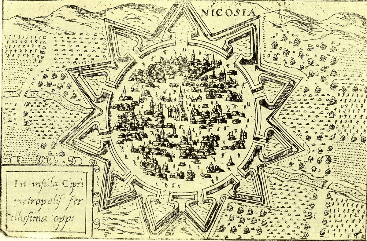 Alfonsus LASOR A VAREA (SAVONAROLA), Francesco VALEGIO, 'Nicosia' - 'In Insula Cipri...' (87x132mm) σελίδα 258, Universus Terrarum Orbis..., Patavia 1713. Λατινικά. 