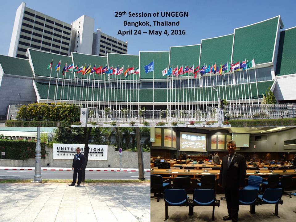  29th Session of United Nations Group of Experts on Geographical Names (UNGEGN), Bangkok, Thailand 24th April - 4th May, 2016